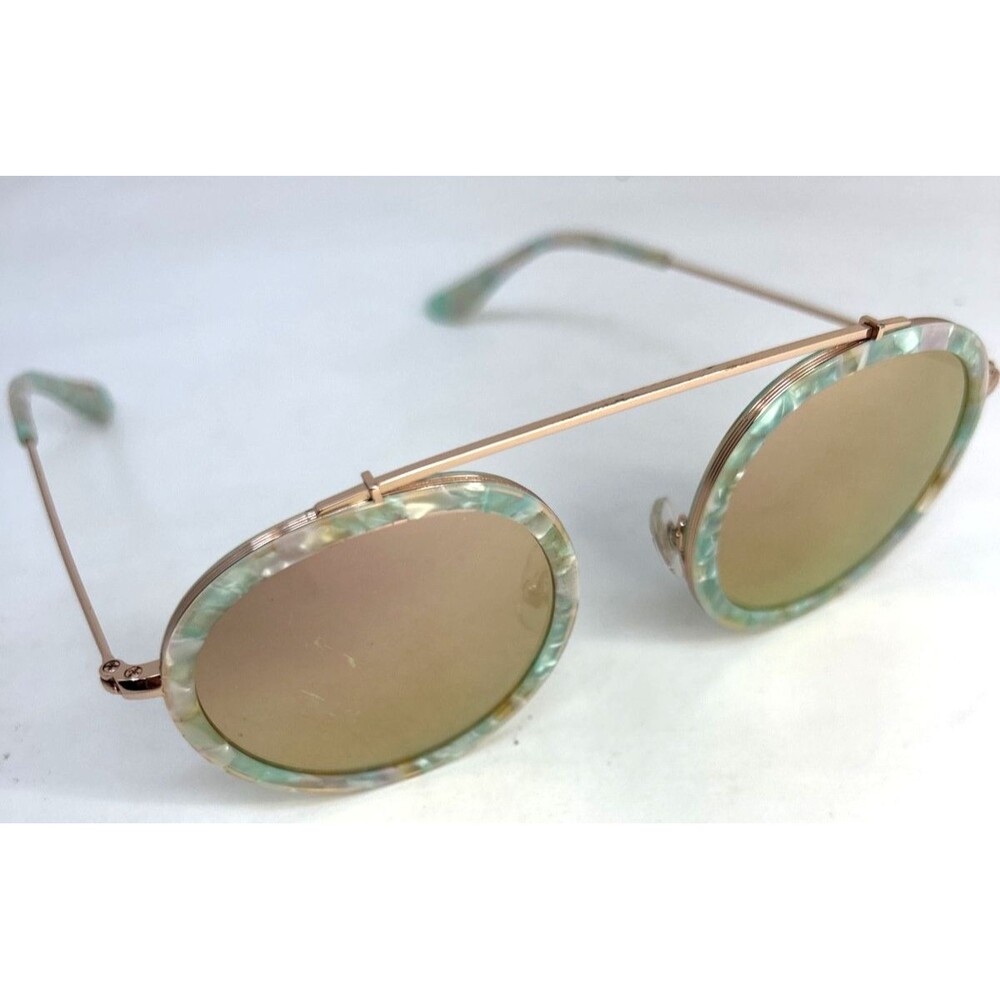 KREWE DU OPTIC CONTI Womens Sunglasses Rose Gold Matte Opal Round Boho RARE - Picture 8 of 13